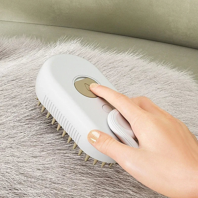 Cepillo De Masaje Con Pulverizador Para Perros Y Gatos, Cepillo De Vapor 3 En 1 Con Un Botón, Plegable, Giratorio, Flotante, Para Depilación