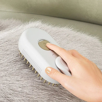 Cepillo De Masaje Con Pulverizador Para Perros Y Gatos, Cepillo De Vapor 3 En 1 Con Un Botón, Plegable, Giratorio, Flotante, Para Depilación