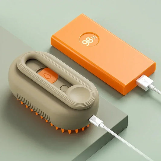 Cepillo De Masaje Con Pulverizador Para Perros Y Gatos, Cepillo De Vapor 3 En 1 Con Un Botón, Plegable, Giratorio, Flotante, Para Depilación