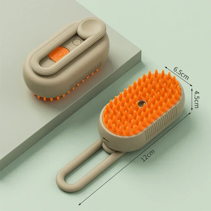 Cepillo De Masaje Con Pulverizador Para Perros Y Gatos, Cepillo De Vapor 3 En 1 Con Un Botón, Plegable, Giratorio, Flotante, Para Depilación